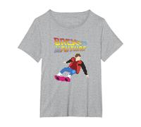 Back to The Future Low Poly Marty McFly T-Shirt, Women's Plus, Heather Grey, 5X