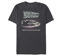 Back To The Future Men's Classic Delorean Basic Solid Tee, Black, S