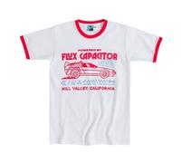 Back To The Future Men's Flux Capacitor Ringer T-Shirt in White | Size: XL Back To The Future White XL