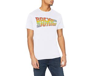 Back To The Future Men's Logo T Shirt, White (White White), L UK