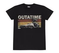 Back To The Future Men's Outatime Retro T-Shirt in Black | Size: 2XL Back To The Future Black 2XL