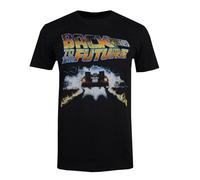 Back To The Future Delorean Cotton Mens T-Shirt Black Back To The Future Black L