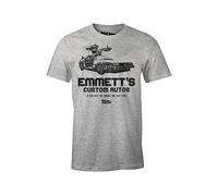 Back to The Future Men's T-Shirt Emmett's Custom Cars Delorean Gray - XL