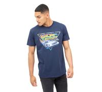 Back To The Future Men's Tour Cotton T-Shirt Navy | Size: XL Back To The Future Navy XL
