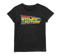 Back To The Future Official Classic Logo Women's T-Shirt in Black | Size: Medium Back To The Future Black M