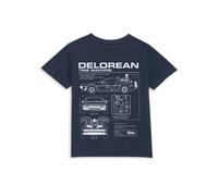 Back To The Future Official DeLorean Schematic Kids' T-Shirt - 3-4 Years in Navy | Size: YXS Back To The Future Navy YXS