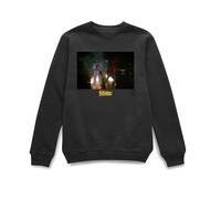 Back To The Future Official First Test Sweatshirt - Black in White | Size: 2XL Back To The Future White 2XL