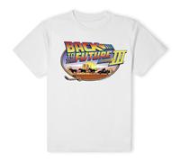 Back To The Future Official lasso T-Shirt - White Back To The Future White One Size