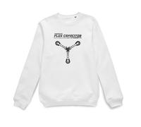Back To The Future Official Powered by Flux Capacitor Sweatshirt - White | Size: Medium Back To The Future White M