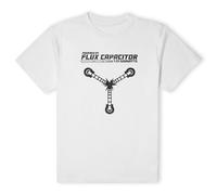 Back To The Future Official Powered by Flux Capacitor T-Shirt - White | Size: Small Back To The Future White S