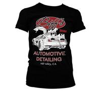 Back To The Future Officially Licensed Biff's Automotive Detailing Women T-Shirt (Black), Medium