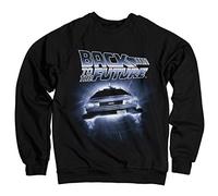 Back To The Future Officially Licensed Flying Delorean Sweatshirt (Black) Medium