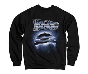 Back To The Future Officially Licensed Flying Delorean Sweatshirt (Black) Medium