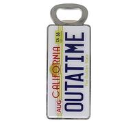 Back to The Future Outatime Bottle Opener - Officially Licensed Delorean License Plate Design - Heavy Duty Metal with Magnetic Reverse - 10x3cm Collectible Gift for Fans