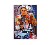 Back to The Future Poster Art Vintage Movie Print Retro Film Wall Decor 80s Nostalgia Artwork Time Travel Theme Unique Home Decoration Gift for Fans Gift 16x24inch(40x60cm) Unframed