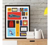 Back to The Future Print - Square Icons Collage Poster Art (21cm x 29.7cm - A4)