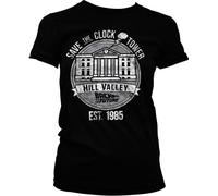 Back to the Future Save The Clock Tower Girly Tee Damen T-Shirt Black