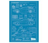 Back to the Future Time Machine Blueprint Art Print
