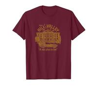 Back to The Future Visit Hill Valley A Nice Place to Live T-Shirt, Men, Burgundy, Small