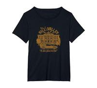 Back to The Future Visit Hill Valley A Nice Place to Live T-Shirt, Women's Plus, Black, 2X