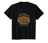 Back to The Future Visit Hill Valley A Nice Place to Live T-Shirt, Youth, Black, Medium