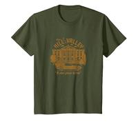 Back to The Future Visit Hill Valley A Nice Place to Live T-Shirt, Youth, Olive Green, X-Small