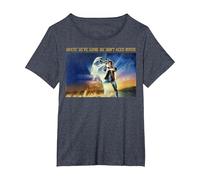 Back to The Future Where We're Going We Don't Need Roads T-Shirt, Women's Plus, Heather Blue, 4X