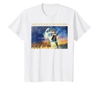 Back to The Future Where We're Going We Don't Need Roads T-Shirt, Youth, White, Large
