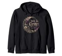 Back to the Gypsy That I Was Celestial Moon Boho Aesthetic Zip Hoodie