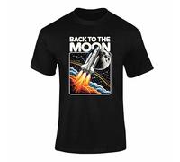 Back to The Moon 2026 Mens T-Shirt - Space Shuttle Launch Tee, Lunar Rocket Graphic, Astronaut Gift for Men, Space Lover Top for Birthdays Black XXL Style 2