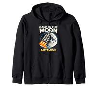 Back To The Moon Artemis II Rocket Space Mission Zip Hoodie