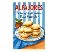 BACK TO VINTAGE ALFAJORES - A5 A4 A3 Food and Drink Poster Wall Art Home Decor Featuring Delicious Desserts Coffee and Classic Culinary Inspiration for Kitchen Style