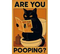 BACK TO VINTAGE ARE YOU POOPING? - A5 A4 A3 Cat Poster Wall Art Featuring Illustration of Cats for Home or Office Interior Decoration (A5 (210x148mm), High-resolution paper)