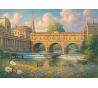 BACK TO VINTAGE Bath Pulteney BridgeThe Georgian City Picture Art - A4 Travel City Poster Wall Art Home Decor Art Print with Iconic Landmarks and Global Views for Culture Inspired