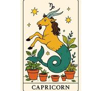 BACK TO VINTAGE CAPRICORN - A5 A4 A3 Tarot Card and Zodiac Sign Poster Wall Art Home Decor Featuring Mystical Astrology and Esoteric Symbols for Spiritual Spaces
