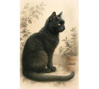 BACK TO VINTAGE Cat and Flowers - A5 A4 A3 Cat Poster Wall Art Featuring Illustration of Cats for Home or Office Interior Decoration (A5 (210x148mm), High-resolution paper)