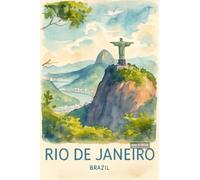 BACK TO VINTAGE Christ The Redeemer In Rio De Janeiro - A4 Travel City Poster Wall Art Home Decor Art Print with Iconic Landmarks and Global Views for Culture Inspired