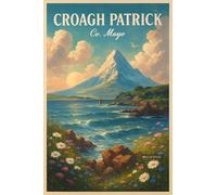 BACK TO VINTAGE Croagh Patrick - A4 Travel City Poster Wall Art Home Decor Art Print Featuring Iconic Landmarks and Global Destinations for Interiors Inspired by Culture and Exploration