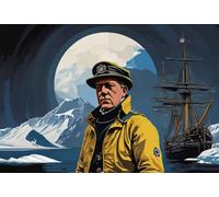 BACK TO VINTAGE Ernest Shackleton Poster A4 Retro Wall Art Featuring Iconic Portrait of the Polar Explorer for Adventure Themed Spaces or Historical Wall Displays