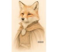 BACK TO VINTAGE Fox in Elegant Medieval Attire with Cloak - A4 Poster Animal Portrait Art Print Anthropomorphic Wall Art Featuring Pet in Human Outfit Perfect for Home Decor Office or Gallery Display