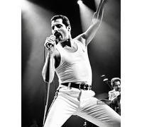 BACK TO VINTAGE Freddie Mercury Poster A4 Retro Wall Art Featuring Iconic Stage Pose of the Queen Frontman for Music Room Studio or Classic Rock Inspired Decor
