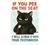 BACK TO VINTAGE IF YOU PEE ON THE SEAT - A5 A4 A3 Cute Cats and Funny Animals Poster Wall Art Home Decor Art Print Featuring Playful Pets and Adorable Creatures for Living Room