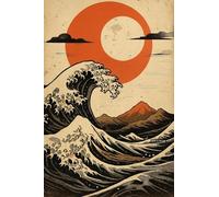 BACK TO VINTAGE Japanese Landscape - A5 A4 A3 Japanese Culture Poster Format with Traditional Motifs and Illustrations for Wall Decoration (A3 (420x297mm), High-resolution paper)