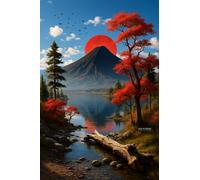 BACK TO VINTAGE Japanese Landscape - A5 A4 A3 Japanese Culture Poster Format with Traditional Motifs and Illustrations for Wall Decoration (A4 (297x210mm), High-resolution paper)