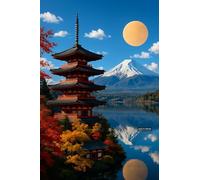 BACK TO VINTAGE Japanese Landscape - A5 A4 A3 Japanese Culture Poster Format with Traditional Motifs and Illustrations for Wall Decoration (A4 (297x210mm), High-resolution paper)
