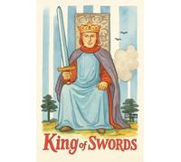 BACK TO VINTAGE King SWORDS - A5 A4 A3 Tarot Card and Zodiac Sign Poster Wall Art Home Decor Featuring Mystical Astrology and Esoteric Symbols for Spiritual Spaces