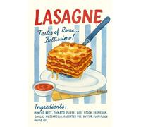 BACK TO VINTAGE LASAGNE - A5 A4 A3 Food and Drink Poster Wall Art Home Decor Featuring Delicious Desserts Coffee and Classic Culinary Inspiration for Kitchen Style