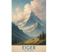 BACK TO VINTAGE Majestic Eiger Mountain Under Soft Warm Lighting in Poster Style - A4 Travel City Poster Wall Art Home Decor Art Print with Iconic Landmarks and Global Views for Culture Inspired