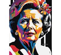 BACK TO VINTAGE Margaret Thatcher Poster A4 Retro Wall Art Featuring Iconic Portrait of The Iron Lady for Political Interiors Offices or Leadership Themed Displays