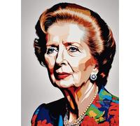 BACK TO VINTAGE Margaret Thatcher Poster A4 Retro Wall Art Featuring Iconic Portrait of The Iron Lady for Political Interiors Offices or Leadership Themed Displays